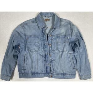 Pilcro Denim Jacket Women’s Sz S Pleated Front Adjustable Back Buckle